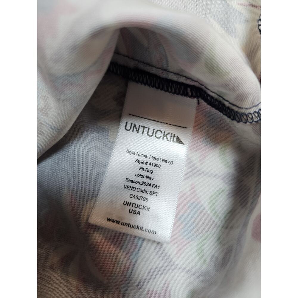 Untuckit Flora Dress Women's Size M EUC Cottage Bohemian Navy Floral - Picture 8 of 10